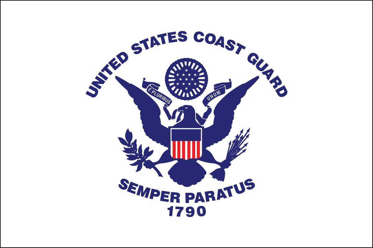 12x18" Nylon flag of US Coast Guard